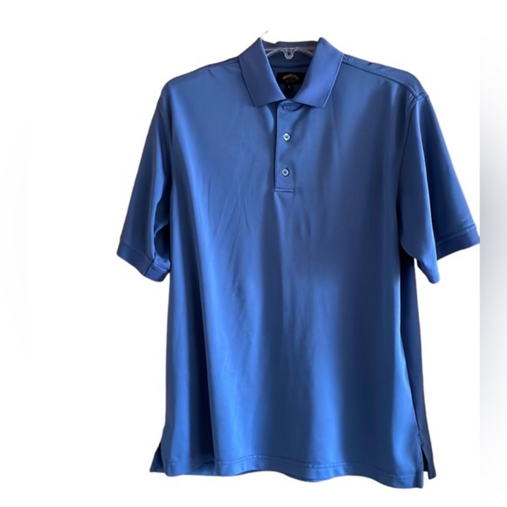 Monterey Club Men’s Polo‎ Shirt Casual Golf Shirt Stretch Preppy Blue Size Large